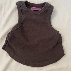 Edikted high neck halter cropped top dark gray Size:S